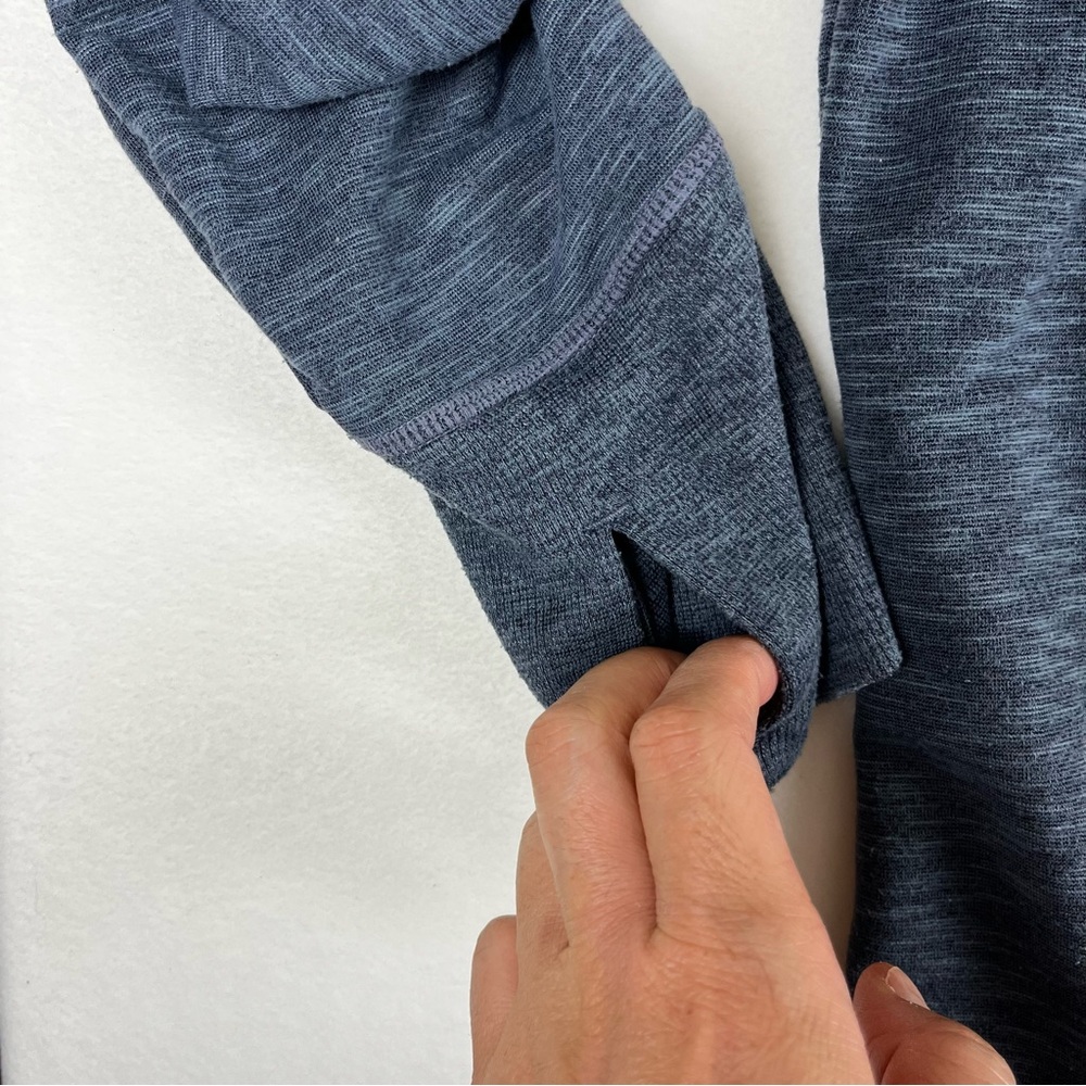 Athleta hooded cowl neck heather slate blue M/L - Picture 10 of 10